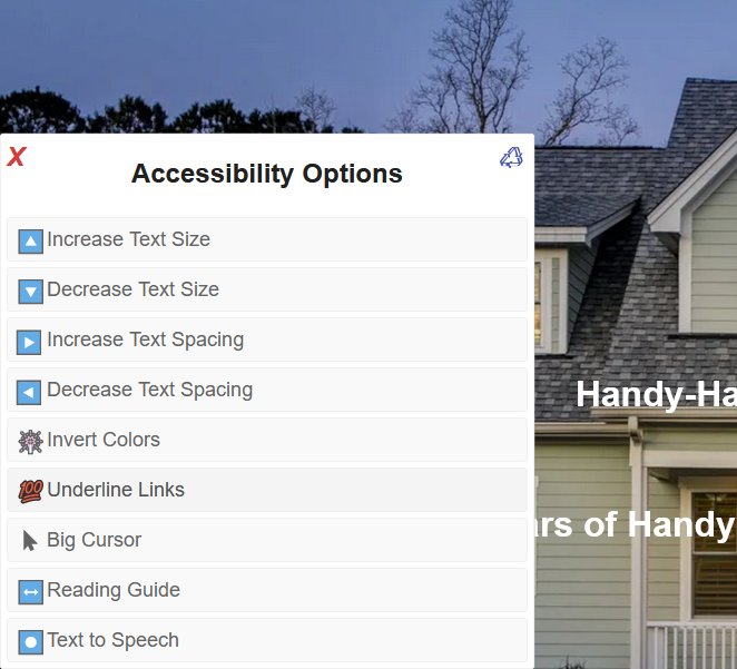 accessibility options for Joomla 4 Content Management System